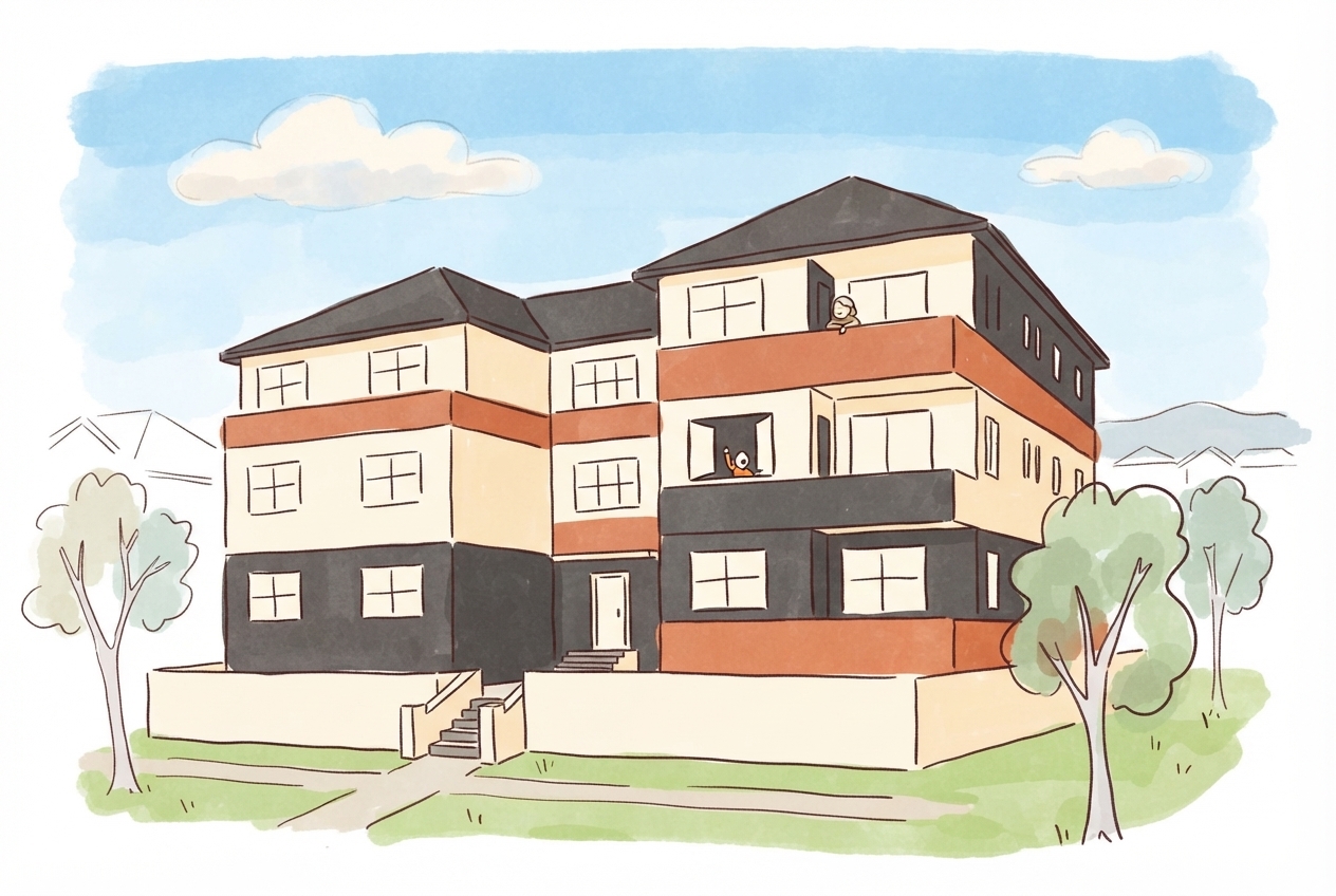 An illustration of Oakridge Apartments
